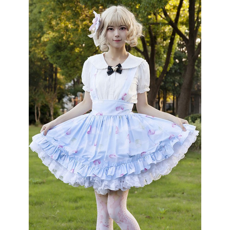 Idol clothes Lolita SK Cardcaptor Sakura   Ruffles As Image Floral Print Lolita Skirts