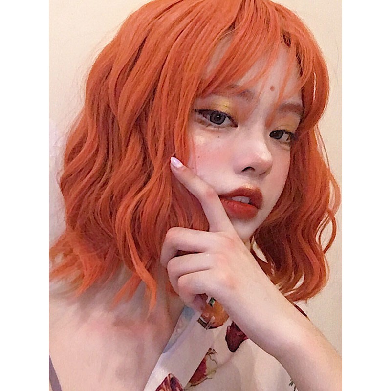 Oragnge Red Lolita Wig Short Curly Lolita Hair Wigs