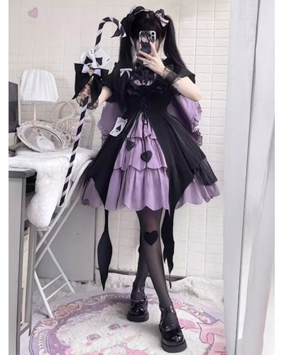 Gothic Lolita Dresses Ruffles Bows Purple Purple