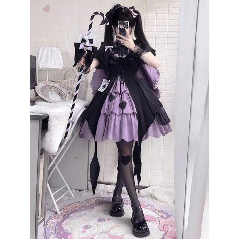 Gothic Lolita Dresses Ruffles Bows Purple Purple