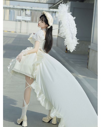 Sweet Lolita Dress Polyester Short Sleeves Dress