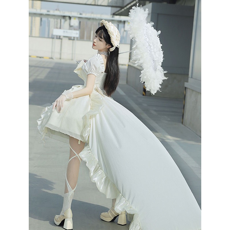 Sweet Lolita Dress Polyester Short Sleeves Dress