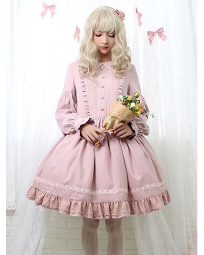 Lolita OP Dress Ruffles Long Sleeves Lolita One Piece Dresses Sweet Spring Fall Winter Tea Party