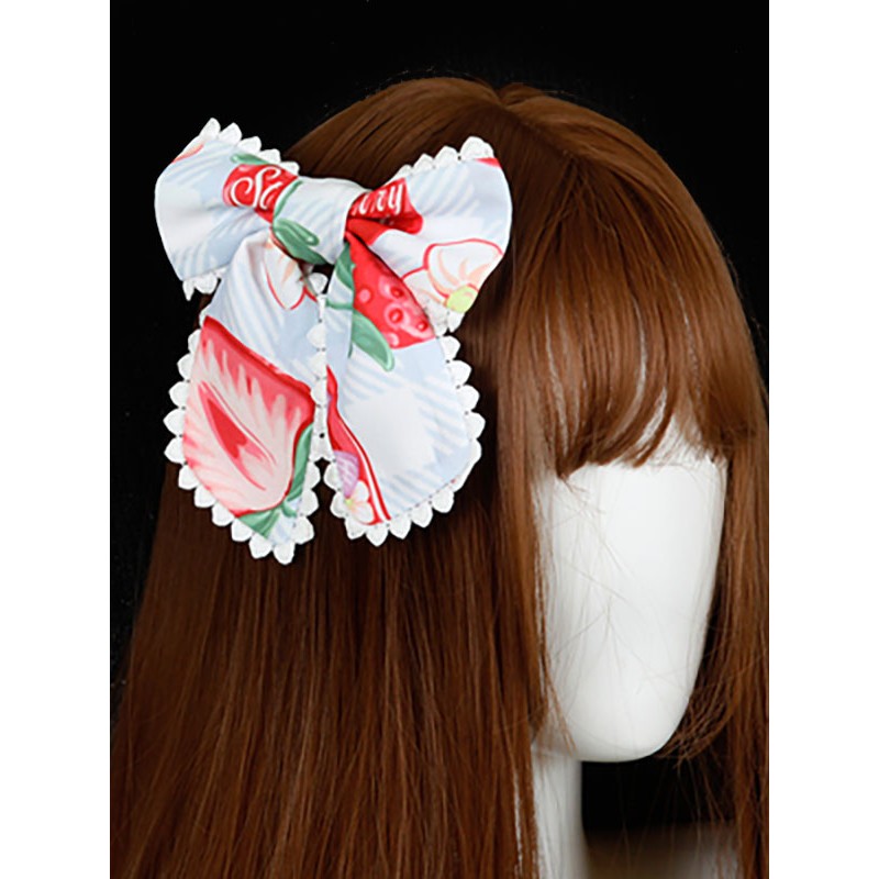 Lolita Headdress Light Sky Blue Polyester Fiber Headband Bowknot Lolita Hair Accessories