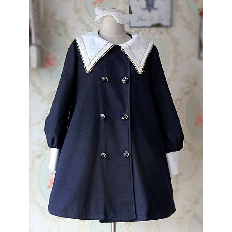 College School Lolita Coat With Sharp Collar Trench Coats Lovely