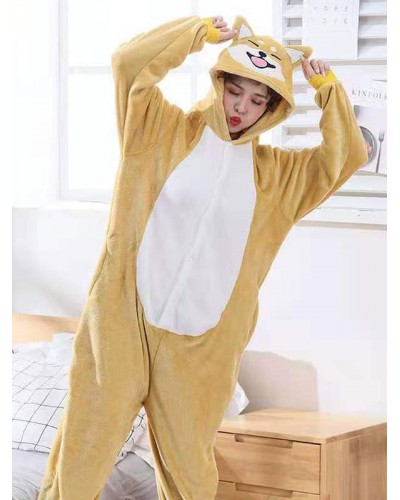 Onesie Pajamas Kigurumi For Kids Polyester Yellow Shiba Dogs Doge Pajamas Costume Spring Fall