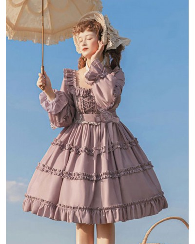 Sweet Lolita Dress Polyester Long Sleeves Dress