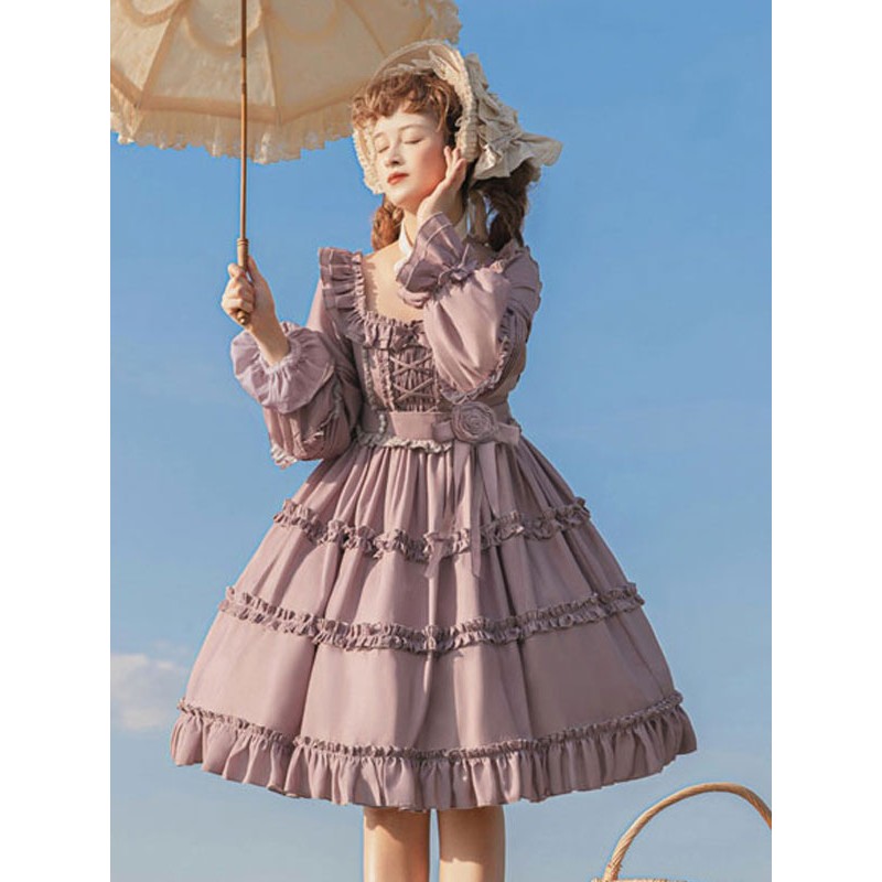 Sweet Lolita Dress Polyester Long Sleeves Dress