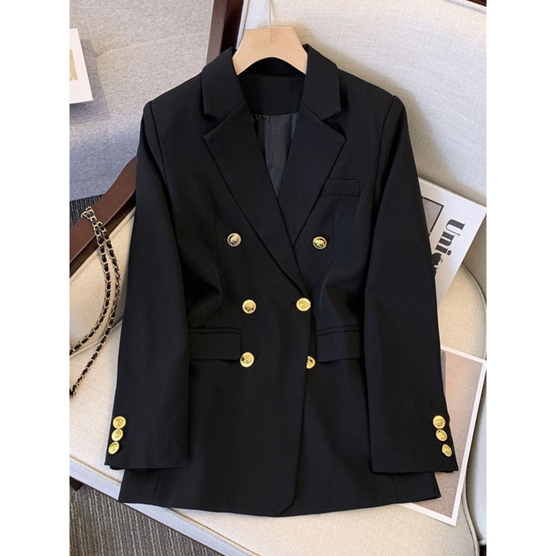 Blazer Jacket Double Breasted Chic Outerwear For Women Tailored Jacket Spring Fall