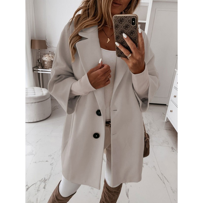 Blazer For Women Stylish Turndown Collar Long Sleeves Outerwear Casual