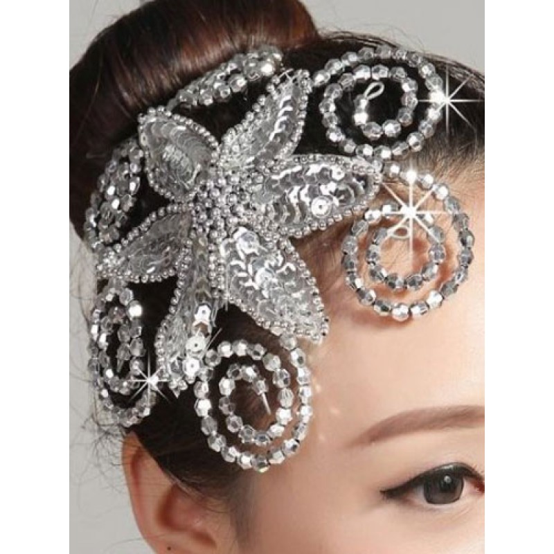 Women Silver Rhinestone Ballet Hair Accessories For