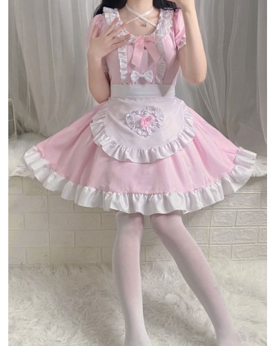 Sweet Lolita Dress Polyester Short Sleeves Dress