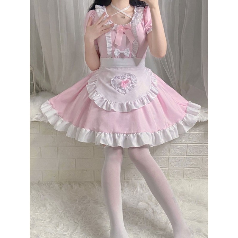 Sweet Lolita Dress Polyester Short Sleeves Dress