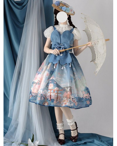 Sweet Lolita Dress Polyester Sleeveless Jumper Dress