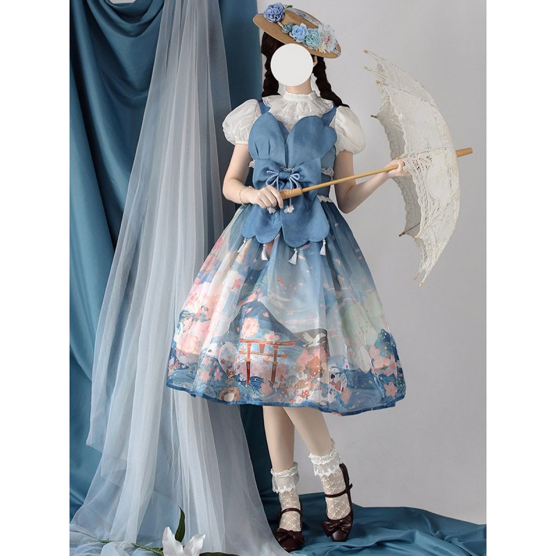 Sweet Lolita Dress Polyester Sleeveless Jumper Dress