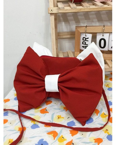 Red Lolita Bag Canvas Bows Polyester Fiber Cross-body Bag Lolita Accessories