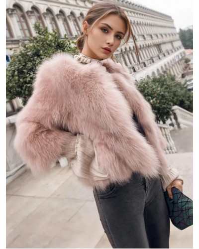 Faux Fur Jacket For Women 2023 Short Coat Sexy Casual Fall Winter