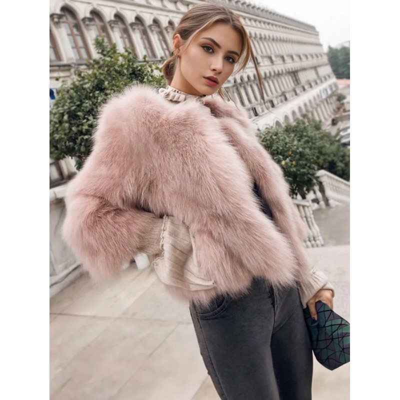 Faux Fur Jacket For Women 2023 Short Coat Sexy Casual Fall Winter