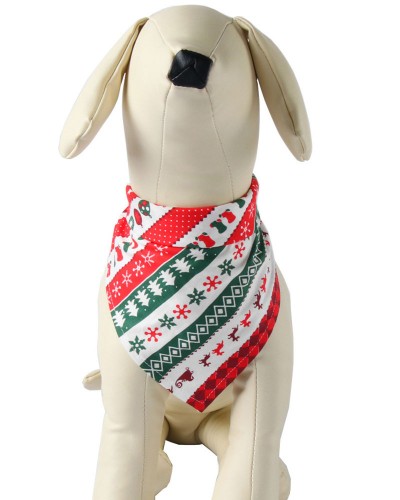 Animal Deltoidal Scarf For Polyester Red Puppy Clothing Christmas