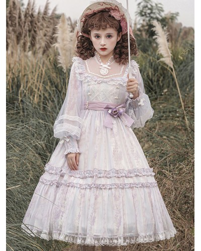 Sweet Lolita Dress Polyester Long Sleeves Dress