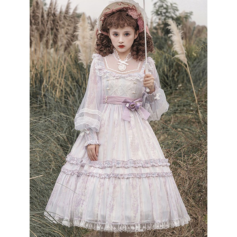 Sweet Lolita Dress Polyester Long Sleeves Dress