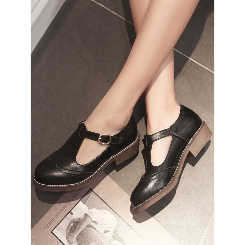 Lolita Pumps Shoes Flat Brogue Shoes Academic Daily Casual