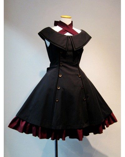 Gothic Lolita Dresses Ruffles Black