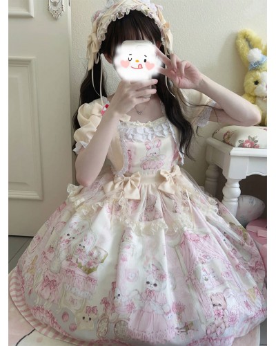 Sweet Lolita Dress Polyester Short Sleeves Dress Lolita Dress