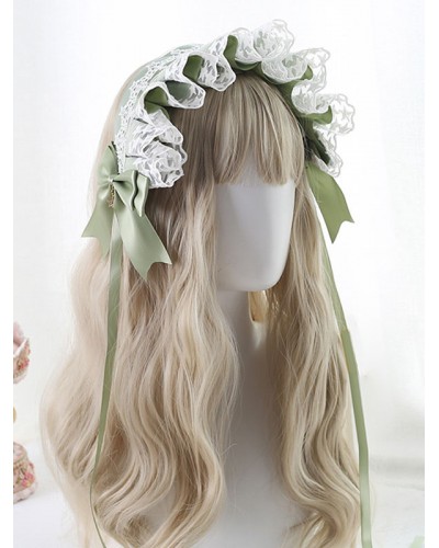 Sweet Lolita Headdress Lace Bows Headwear Headband Daily Casual