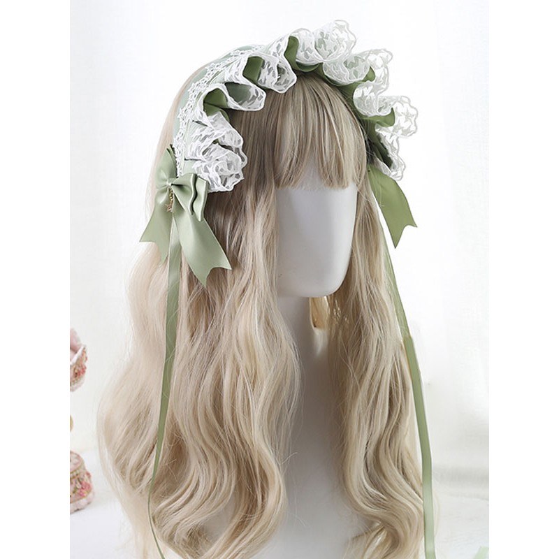 Sweet Lolita Headdress Lace Bows Headwear Headband Daily Casual