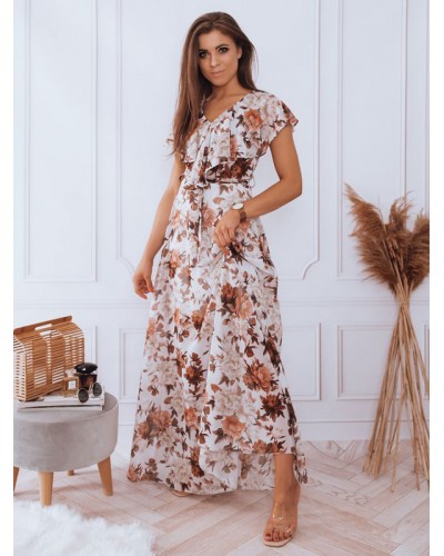 Floral Dresses Ruffles V-Neck Short Sleeves Casual Summer Long Dress Maxi Daily Casual Street Wear Resort Wear