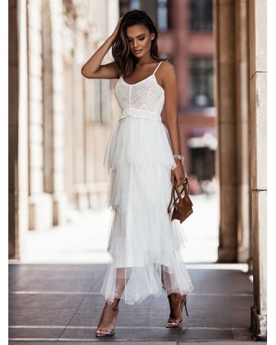 Dress Straps Neck Sleeveless Casual Floor Length Dress Maxi Beach