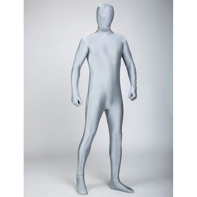 Unisex Morph Suit Grey Lycra Spandex Fabric Zentai Suit Full Body Suit