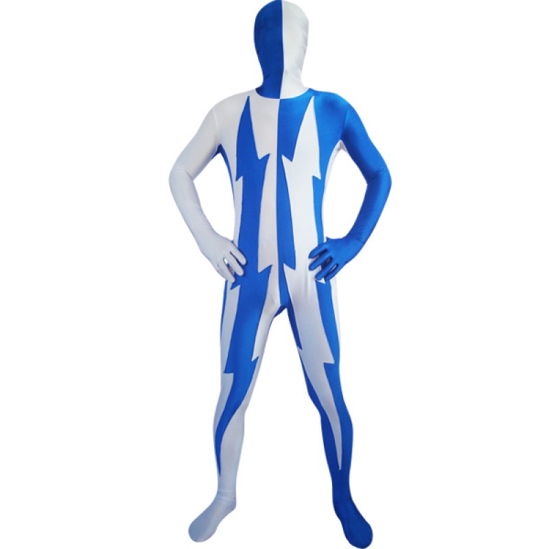 Unisex Morph Suit Two-Tone Lycra Spandex Fabric Zentai Suit Full Body Suit