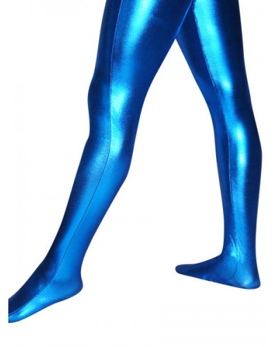 Unisex Halloween Blue Shiny Metallic Stockings Halloween