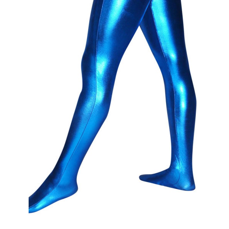 Unisex Halloween Blue Shiny Metallic Stockings Halloween