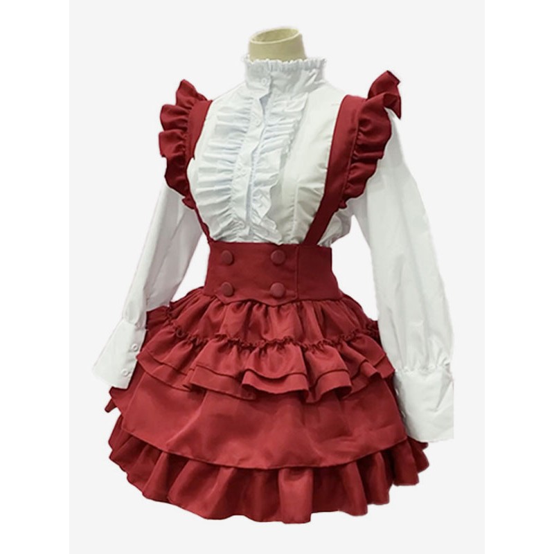 Gothic Lolita Dresses Ruffles Red Red