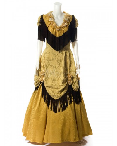 Dress Polyester Traditional Rococo Tassel Yellow Costume Cosplay Renaissance Halloween