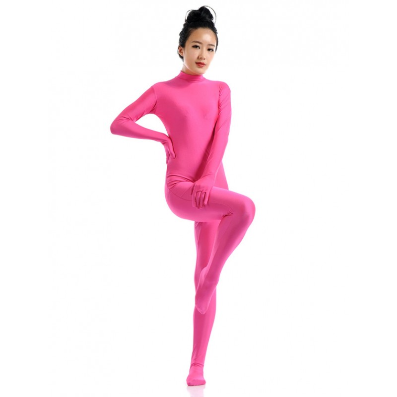 Fushcia Morph Suit Adults Bodysuit Lycra Spandex Catsuit For Women