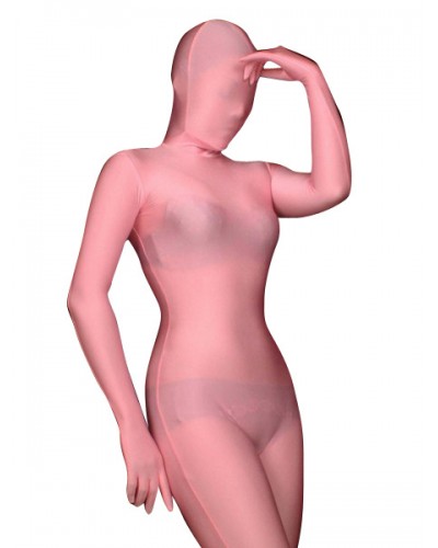 Unisex Pink Lycra Spandex Full Body Zentai Suit