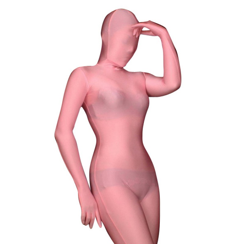 Unisex Pink Lycra Spandex Full Body Zentai Suit