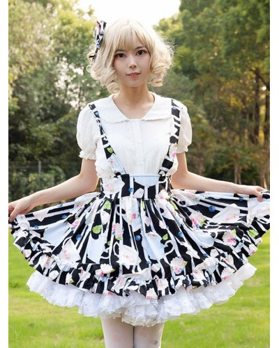 Idol clothes Lolita Skirt Cardcaptor Sakura   Ruffles As Image Floral Print Lolita Skirts