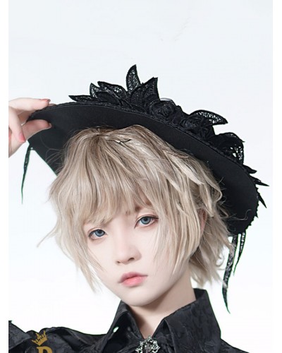 Pre-sell Lolita Hat Flowers Accessory Polyester Black Lolita Accessories Gothic Daily Casual Tea Party