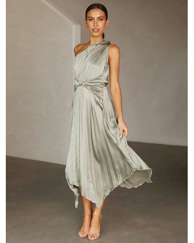 One-Shoulder Dress Sleeveless Casual Floor Length Dress Maxi Daily Casual Resort Wear