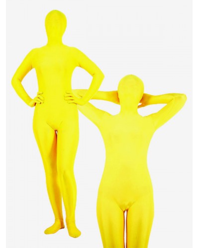 Unisex Halloween Morph Suit Yellow Lycra Spandex Zentai Suit