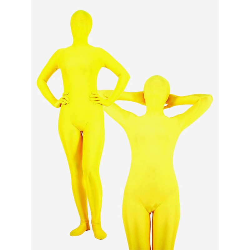 Unisex Halloween Morph Suit Yellow Lycra Spandex Zentai Suit