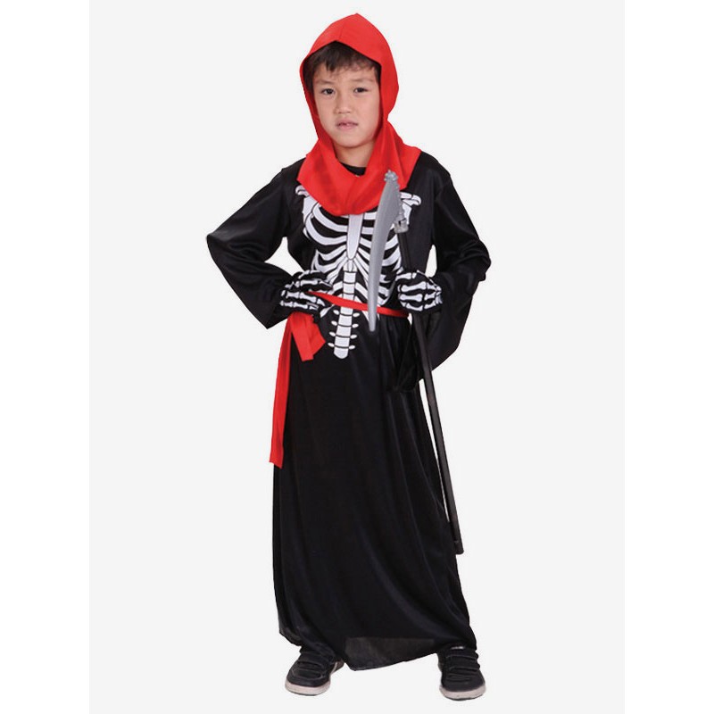 Halloween Costumes For Kids Black Polyester Fiber Polyester Hood Sash Holiday Costume Full Set Shift