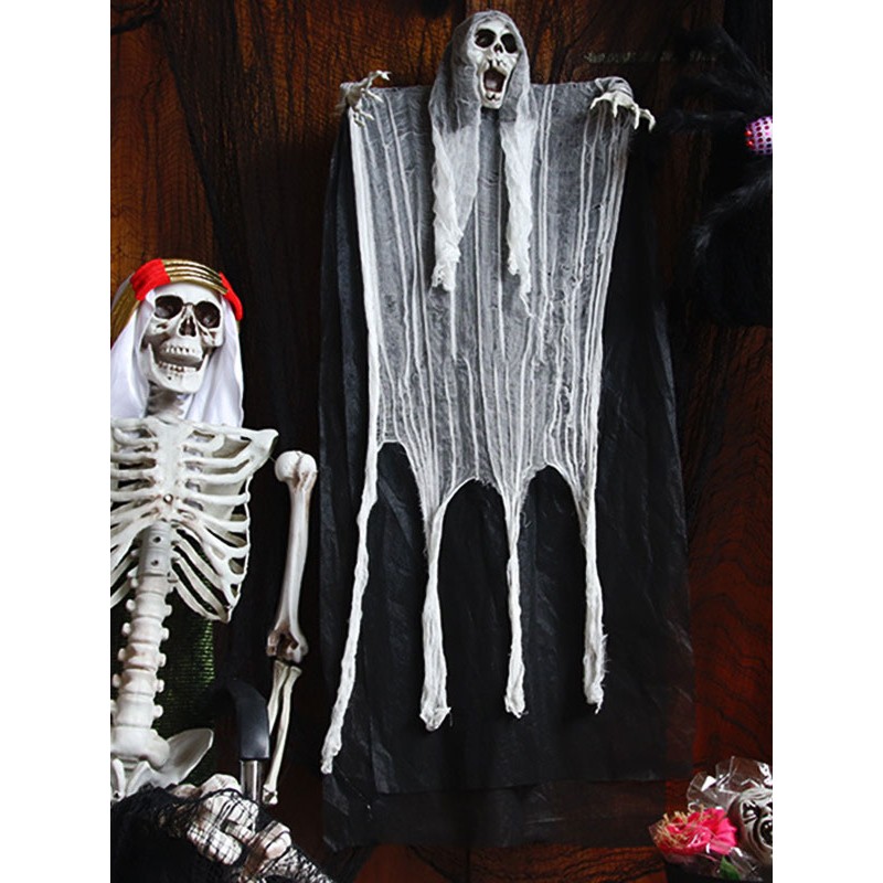 Unisex Halloween Wall Decorations White Polyester Fiber Human Skeleton Wall Decorations