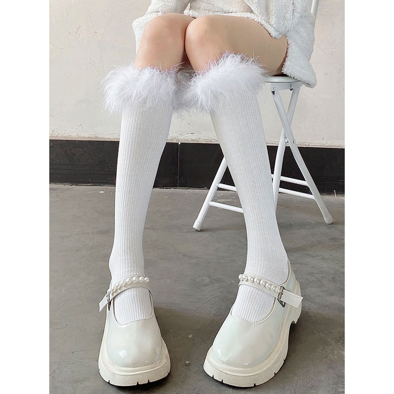 Lolita Accessories White Polyester Accessory Miscellaneous Socks Sweet Daily Casual Tea Party