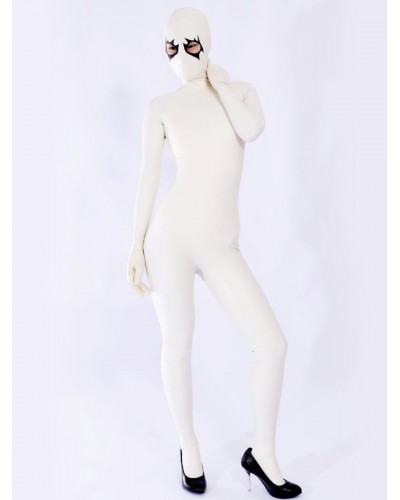 Unisex Halloween Unique White Bodysuit Latex Catsuits Halloween